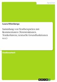 Sammlung von Textbeispielen mit Kommentaren (Textstrukturen, Textkohärenz, textuelle Grundfunktionen u.a.) - Laura Ritenberga - E-Book