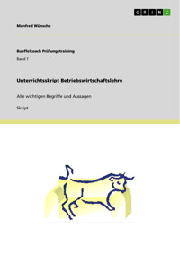 Unterrichtsskript Betriebswirtschaftslehre - Manfred Wünsche - E-Book