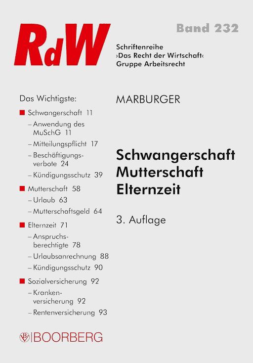 Schwangerschaft Mutterschaft Elternzeit Horst Marburger E