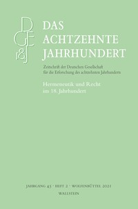 Das achtzehnte Jahrhundert 45/2 -  - E-Book