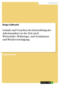 Gründe und Ursachen der Entwicklung des Arbeitsmarktes in der Zeit nach Wirtschafts-, Währungs-, und Sozialunion und Wiedervereinigung - Diego Faßnacht - E-Book