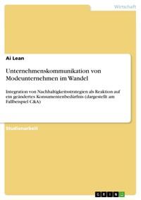 Unternehmenskommunikation von Modeunternehmen im Wandel - Ai Lean - E-Book