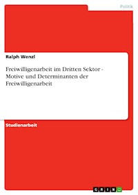Freiwilligenarbeit im Dritten Sektor - Motive und Determinanten der Freiwilligenarbeit - Ralph Wenzl - E-Book