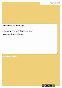 Chancen und Risiken von Auslandseinsätzen - Johannes Schnetzer - E-Book