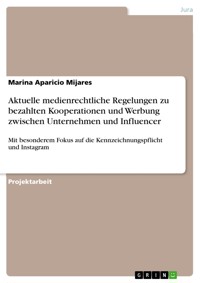 Aktuelle medienrechtliche Regelungen zu bezahlten Kooperationen und Werbung zwischen Unternehmen und Influencer - Marina Aparicio-Mijares - E-Book