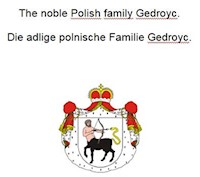The noble Polish family Gedroyc. Die adlige polnische Familie Gedroyc. - Werner Zurek - E-Book