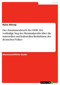 Der Zusammenbruch der DDR. Der vorläufige Sieg des Maximalprofits über die materiellen und kulturellen Bedürfnisse des deutschen Volkes - Heinz Ahlreip - E-Book