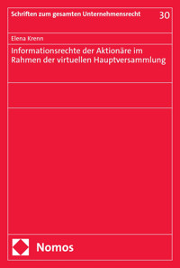 Informationsrechte der Aktionäre im Rahmen der virtuellen Hauptversammlung - Elena Krenn - E-Book