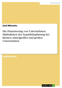 Die Finanzierung von Unternehmen. Maßnahmen der Liquiditätsplanung bei kleinen, mittelgroßen und großen Unternehmen - Said Mhamka - kostenlos E-Book