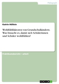 Wohlfühlfaktoren von Grundschulkindern. Was braucht es, damit sich Schülerinnen und Schüler wohlfühlen? - Katrin Höllein - E-Book