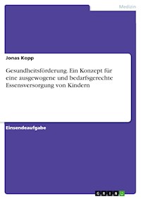 Gesundheitsförderung. Ein Konzept für eine ausgewogene und bedarfsgerechte Essensversorgung von Kindern - Jonas Kopp - E-Book