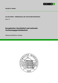 Europäischer Gerichtshof und nationale Verfassungsgerichtsbarkeit - Gerald G. Sander - E-Book