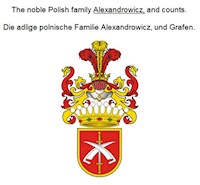 The noble Polish family Alexandrowicz, and counts. Die adlige polnische Familie Alexandrowicz, und Grafen. - Werner Zurek - E-Book