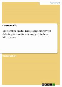 Möglichkeiten der Drittfinanzierung von Arbeitsplätzen für leistungsgeminderte Mitarbeiter - Carsten Lellig - E-Book