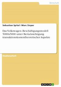 Das Volkswagen–Beschäftigungsmodell 5000x5000 unter Berücksichtigung transaktionskostentheoretischer Aspekte - Sebastian Spital - E-Book