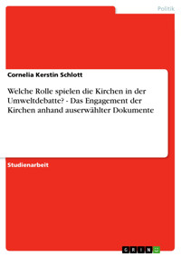 Welche Rolle spielen die Kirchen in der Umweltdebatte? - Das Engagement der Kirchen anhand auserwählter Dokumente - Cornelia Kerstin Schlott - E-Book