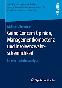 Going Concern Opinion, Managementkompetenz und Insolvenzwahrscheinlichkeit - Matthias Heinrichs - E-Book