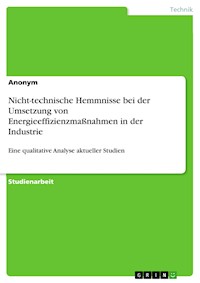 Nicht-technische Hemmnisse bei der Umsetzung von Energieeffizienzmaßnahmen in der Industrie -  - E-Book