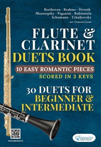 Flute and Clarinet 30 duets book | 10 Easy Romantic Pieces scored in 3 keys - Johannes Brahms - E-Book