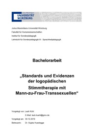 Standards und Evidenzen der logopädischen Stimmtherapie mit Mann-zu-Frau-Transsexuellen - Leah Kühl - E-Book