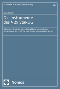 Die Instrumente des § 29 StaRUG - Max Kaiser - E-Book