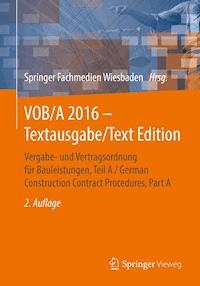 VOB/A 2016 - Textausgabe/Text Edition -  - E-Book