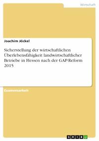 Sicherstellung der wirtschaftlichen Überlebensfähigkeit landwirtschaftlicher Betriebe in Hessen nach der GAP-Reform 2015 - Joachim Jöckel - E-Book
