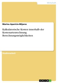 Kalkulatorische Kosten innerhalb der Kostenartenrechnung. Berechnungsmöglichkeiten - Marina Aparicio-Mijares - E-Book
