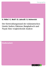 Der Entwicklungsstand der südasiatischen Länder Indien, Pakistan, Bangladesch und Nepal. Eine vergleichende Analyse - S. Fößel - E-Book