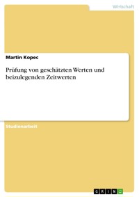Prüfung von geschätzten Werten und beizulegenden Zeitwerten - Martin Kopec - E-Book