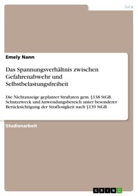 Das Spannungsverhältnis zwischen Gefahrenabwehr und Selbstbelastungsfreiheit - Emely Nann - E-Book