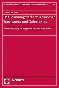 Das Spannungsverhältnis zwischen Transparenz und Datenschutz - Sabrina Kempka - E-Book