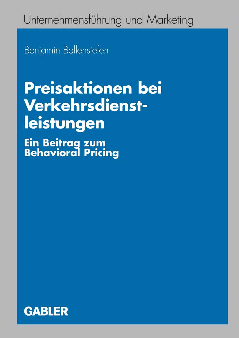 Preisaktionen bei Verkehrsdienstleistungen - Benjamin Ballensiefen - E-Book