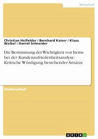 Die Bestimmung der Wichtigkeit von Items bei der Kundenzufriedenheitsanalyse: Kritische Würdigung bestehender Ansätze - Christian Holfelder - E-Book