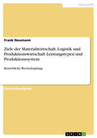Ziele der Materialwirtschaft, Logistik und Produktionswirtschaft. Leistungstypen und Produktionssystem - Frank Neumann - E-Book