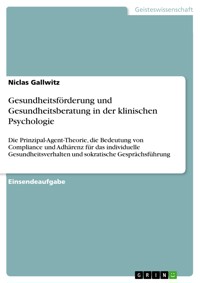 Gesundheitsförderung und Gesundheitsberatung in der klinischen Psychologie - Niclas Gallwitz - E-Book