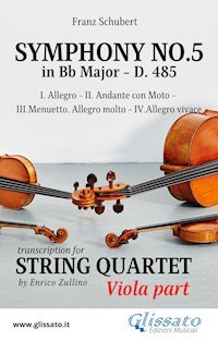 Viola part: Symphony No.5 by Schubert for String Quartet - Franz Schubert - E-Book