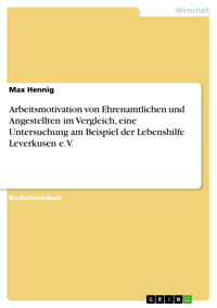 Arbeitsmotivation von Ehrenamtlichen und Angestellten im Vergleich, eine Untersuchung am Beispiel der Lebenshilfe Leverkusen e.V. - Max Hennig - E-Book