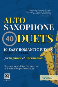 Alto Saxophone Duets Book - 10 Easy Romantic Pieces scored in 4 keys - Johannes Brahms - E-Book