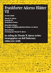 Frankfurter Adorno Blätter VII -  - E-Book