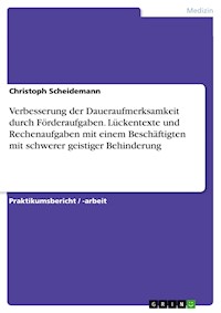 Verbesserung der Daueraufmerksamkeit durch Förderaufgaben. Lückentexte und Rechenaufgaben mit einem Beschäftigten mit schwerer geistiger Behinderung - Christoph Scheidemann - E-Book