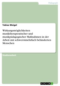 Wirkungsmöglichkeiten musiktherapeutischer und musikpädagogischer Maßnahmen in der Arbeit mit schwerstmehrfach behinderten Menschen - Tobias Weigel - E-Book