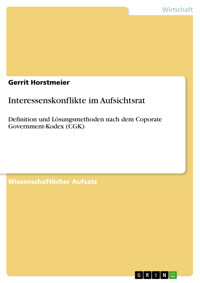 Interessenskonflikte im Aufsichtsrat - Gerrit Horstmeier - E-Book
