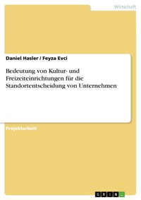 Bedeutung von Kultur- und Freizeiteinrichtungen für die Standortentscheidung von Unternehmen - Daniel Hasler - E-Book