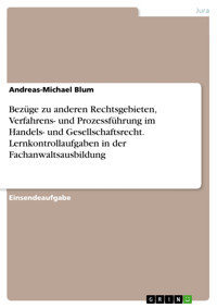 Bezüge zu anderen Rechtsgebieten, Verfahrens- und Prozessführung im Handels- und Gesellschaftsrecht. Lernkontrollaufgaben in der Fachanwaltsausbildung - Andreas-Michael Blum - E-Book