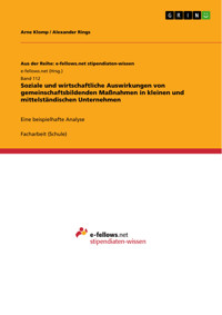 Soziale und wirtschaftliche Auswirkungen von gemeinschaftsbildenden Maßnahmen in kleinen und mittelständischen Unternehmen - Arne Klomp - E-Book