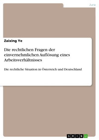 Die rechtlichen Fragen der einvernehmlichen Auflösung eines Arbeitsverhältnisses - Zaixing Ye - E-Book