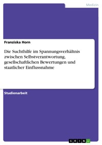 Die Suchthilfe im Spannungsverhältnis zwischen Selbstverantwortung, gesellschaftlichen Bewertungen und staatlicher Einflussnahme - Franziska Horn - E-Book