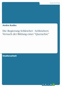 Die Regierung Schleicher - Schleichers Versuch der Bildung einer "Querachse" - Andre Budke - E-Book