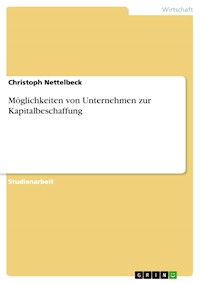 Möglichkeiten von Unternehmen zur Kapitalbeschaffung - Christoph Nettelbeck - E-Book